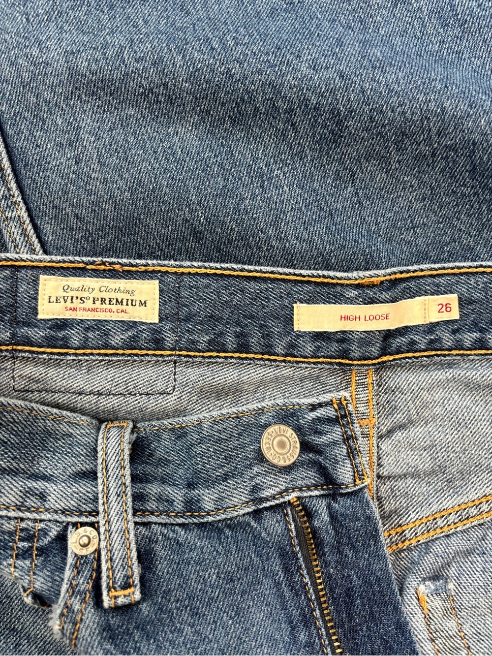 Levi’s Premium Big E High Loose Distressed Chewed Up Blowout Knees Wide Leg Jean - Picture 5 of 16